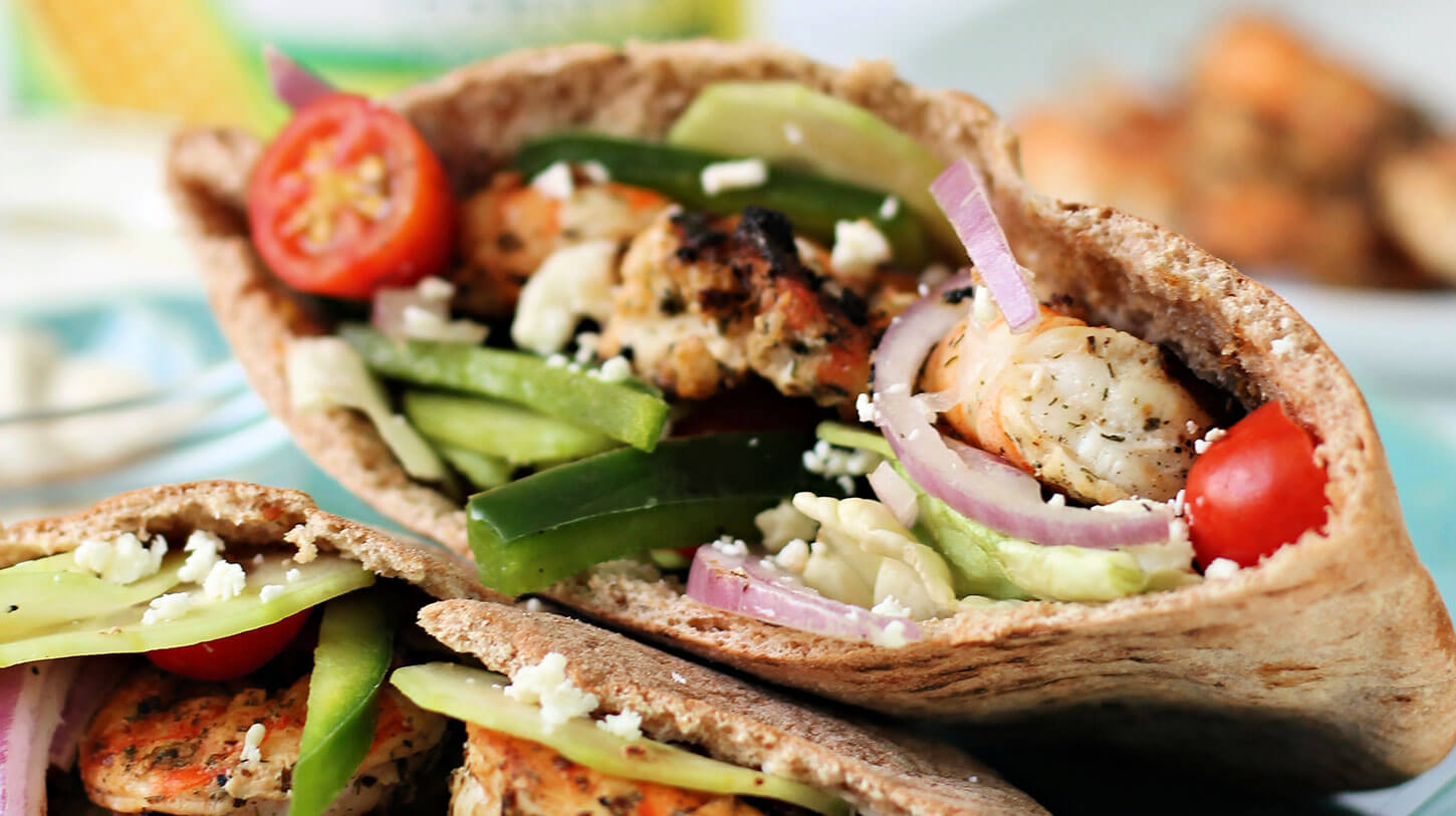 Grilled Greek Shrimp Pitas Recipe Mazola®